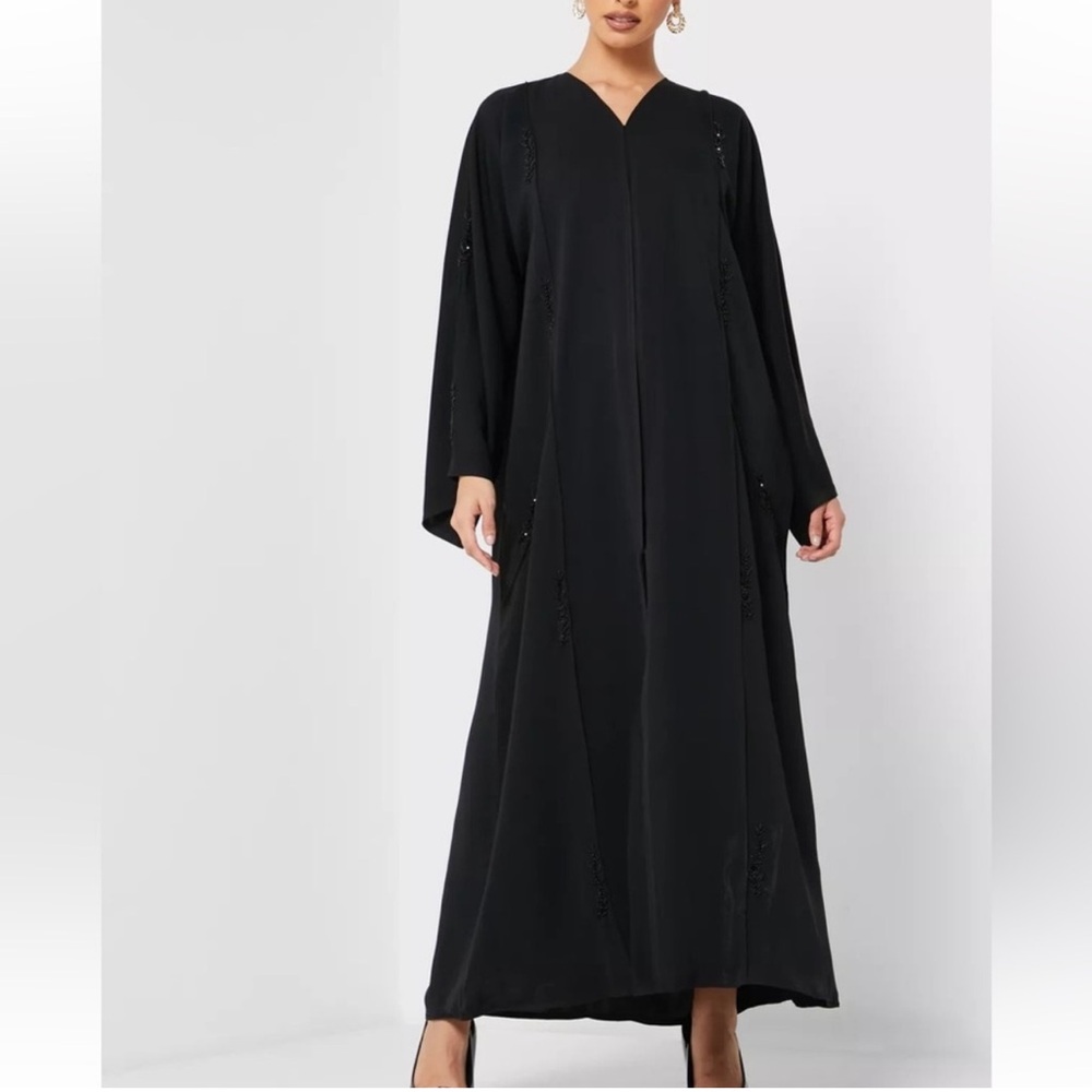 Classic beaded black abaya